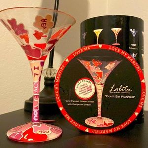 Lolita “Don’t be Puzzled” Hand Painted Martini Glass